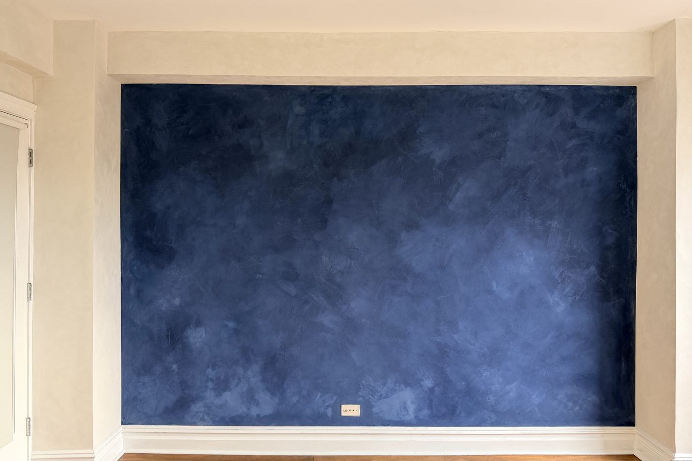 Hand-applied limewash in a West Village residence